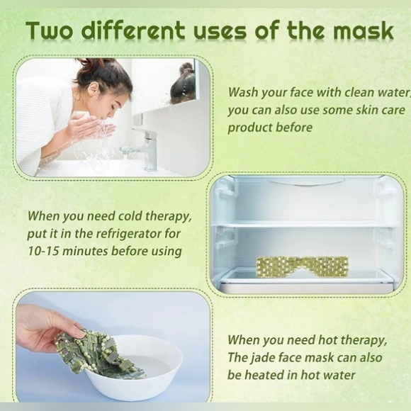 Large Green Genuine Jade Crystal Eye Mask Spa Relaxation Meditation Massage NEW! - Picture 4 of 12